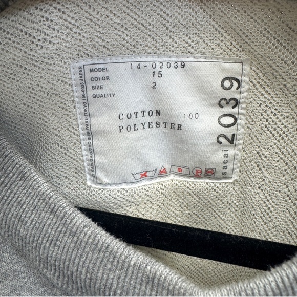 Sacai Grey Sequin Sweatshirt Tunic Dress - Picture 10 of 12